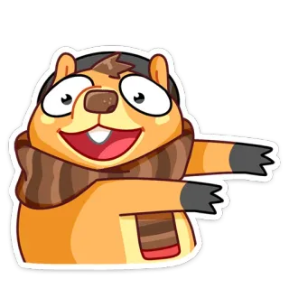 💃 мультфильм, животное, милый, суслик, шарф telegram sticker