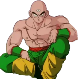 😕 Tien Shinhan Dragon Ball 애니메이션, 무술가, 세 개의 눈, 격투가 telegram sticker