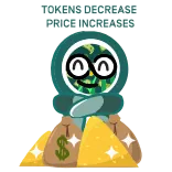 ❇️ TOKENS DECREASE PRICE INCREASES cripto, finanças, dinheiro, tokens, preço telegram sticker