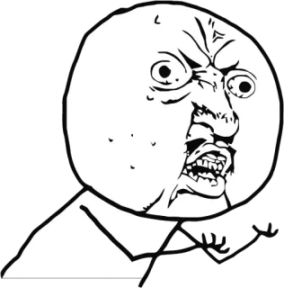 😰 Meme, Rage Face, Internet Meme, Wütend, Y U NO telegram sticker