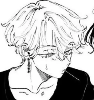 😳 Anime, Manga, Sketsa, Karakter, Seni, Ilustrasi, Orang telegram sticker