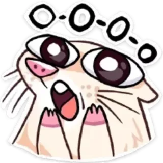 😮 hamster, dessin animé, animal, autocollant, étourdi, fou, mignon telegram sticker