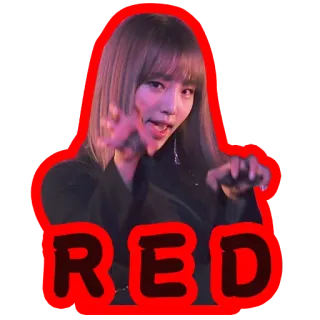 😜 RED Frau, rot, koreanisch, Sängerin, Unterhaltung whatsapp sticker