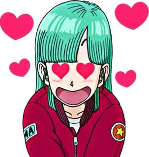 😍 Bulma Dragon Ball Anime, Hati, Cinta, Lucu, Manga telegram sticker