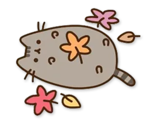 🍂 Pusheen Katze, Pusheen, Herbst, Blätter, Herbst, süß, Cartoon telegram sticker