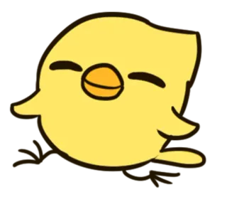 😌 Dessin animé, Animal, Jaune, Oiseau, Poussin, Mignon whatsapp sticker