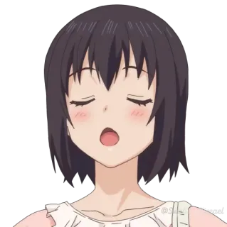 😯 anime, girl, cute, happy, sleepy whatsapp sticker