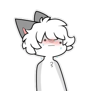 😳 sticker, desenho animado, chorando, gato, triste, anime telegram sticker