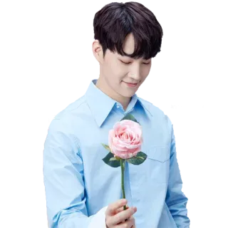 🌸 man, rose, flower, portrait, smile, cute telegram sticker