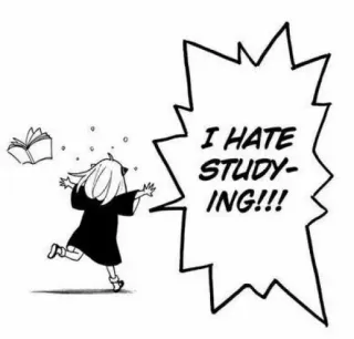 🚮 Anya Forger Spy x Family I HATE STUDYING!!! 애니, 만화, 학교, 공부, 혐오, 아냐 telegram sticker