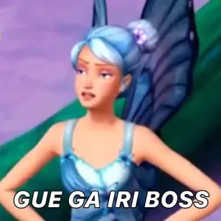 🤮 GUE GA IRI BOSS wróżka, kreskówka, animacja, mem, indonezyjski, szef, nastawienie telegram sticker