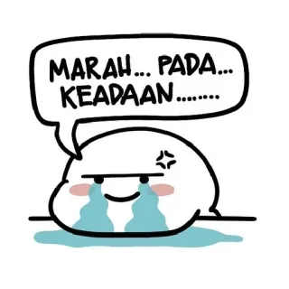 🥲 MARAH... PADA... KEADAAN....... triste, llorando, enojado, dibujos animados, emoción, frustración telegram sticker