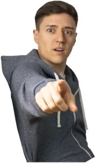 👉 apontando, homem, moletom com capuz, gesto, você, dedo whatsapp sticker