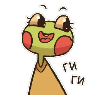 😆 ги ги kikker, cartoon, schattig, vrolijk, grappig telegram sticker