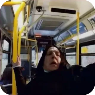 🥸 Severus Snape Harry Potter Snape, Harry Potter, bus, sleeping telegram sticker