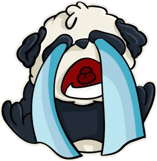 😭 panda, crying, sad, tears, cartoon, emotions telegram sticker
