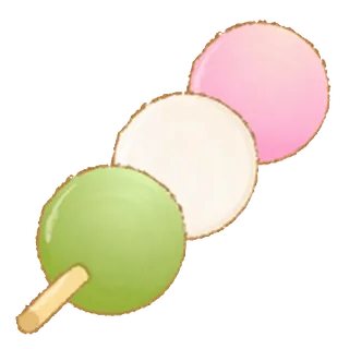 😊 Dango, Mochi, Dulces japoneses, Postre, Comida, Golosina, Comida asiática whatsapp sticker