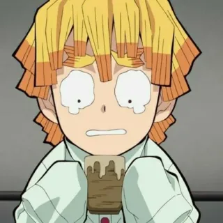 🍃 Zenitsu Agatsuma Demon Slayer anime, scared, crying, demon slayer, zenitsu telegram sticker