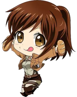 😋 Sasha Braus Attack on Titan Саша Браус, Атака титанов, Аниме, Чиби, Хлеб telegram sticker