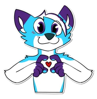 ❤ Furry, Lucu, Hati, Antropomorfik, Kartun whatsapp sticker