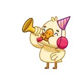 🥳 canard, fête, célébration, mignon, dessin animé whatsapp sticker