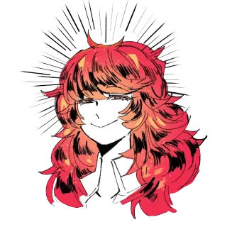 😂 dibujos animados, pelo rojo, anime telegram sticker