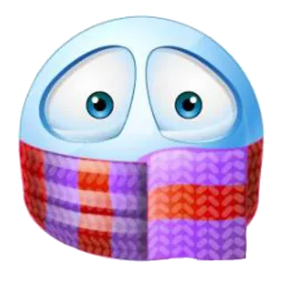 🎅 emoji, cartoon, winter, cold, scarf, sad whatsapp sticker