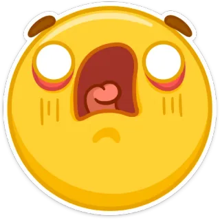😱 Emoji, Schreeuw, Verrassing, Geschrokken, Geel, Gezicht telegram sticker