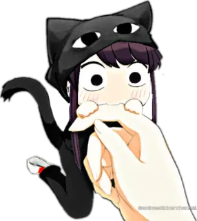 ☺️ Anime, Kat, Meisje, Schattig, Komi, Sticker, Fanart whatsapp sticker