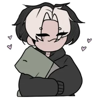 ⚪️ Kreskówka, Anime, Słodkie, Kawaii, Postać, Uścisk telegram sticker