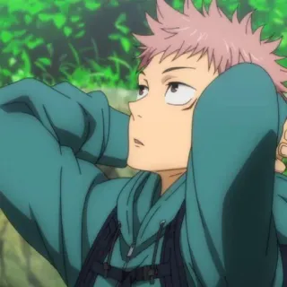🍂 Yuji Itadori Jujutsu Kaisen Anime, Jujutsu Kaisen, Yuji Itadori, Charakter, Pinke Haare, Teenager whatsapp sticker