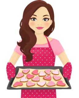 🍬 LOVE Frau, Backen, Kekse, Herz, Liebe, Schürze whatsapp sticker