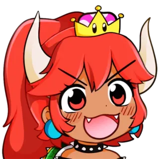 😍 Bowsette bowsette, mario, fanart, anime, principessa, corona whatsapp sticker