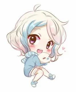 🥺 chibi, kawaii, cute, anime, manga, girl, pastel telegram sticker