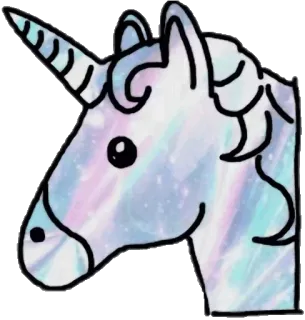 🦄 Einhorn, Fantasy, Magisch, Tier, Kopf, Aufkleber, Funkeln, Mythisch telegram sticker