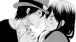 😘 anime, manga, romance, couple, love, cartoon whatsapp sticker