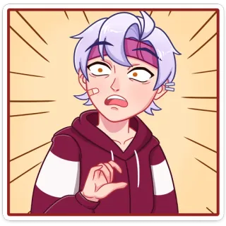 😳 anime, assustado, chocado, nervoso telegram sticker