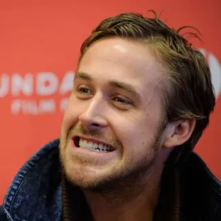 😬 Ryan Gosling attore, celebrità, film, cinema, uomo, ritratto telegram sticker