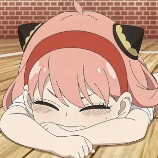 🥜 Anya Forger Spy x Family anime, manga, cute, lying down, sleeping, Anya, Spy x Family whatsapp sticker