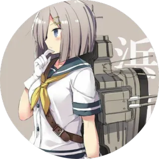 🤔 anime, girl, ship, uniform, military telegram sticker