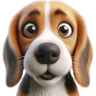 😳 dog, beagle, puppy, animal, cute, domestic animal telegram sticker