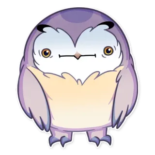 😐 猫头鹰, 贴纸, 可爱, 鸟, 卡通, 动物 telegram sticker