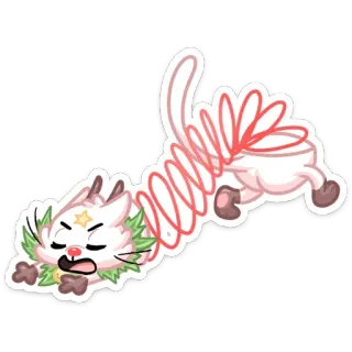 😫 Katze, Frühling, Tier, schläfrig, süß, Aufkleber, weiß telegram sticker