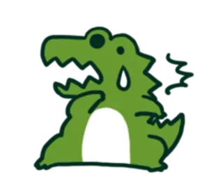 😟 coccodrillo, triste, piangere, lacrime, cartone animato, animale telegram sticker