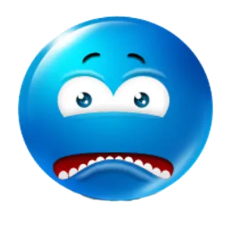 😫 emoji, blue, sad, upset whatsapp sticker
