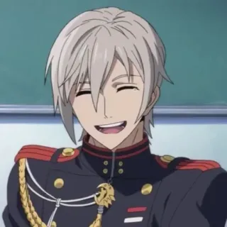 🖇 anime, military uniform, smiling, character, male telegram sticker