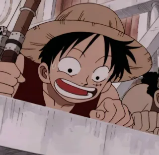 😲 Luffy One Piece Anime, One Piece, Luffy, Monkey D. Luffy, Bajak Laut, Karakter telegram sticker