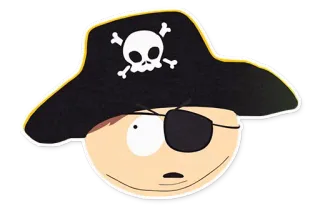 🏴‍☠️ piraat, schedel, ooglap, cartoon, hoed, personage telegram sticker