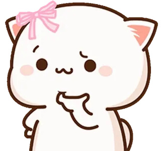 🤔 gato, fofo, adesivo, animal, desenho animado telegram sticker