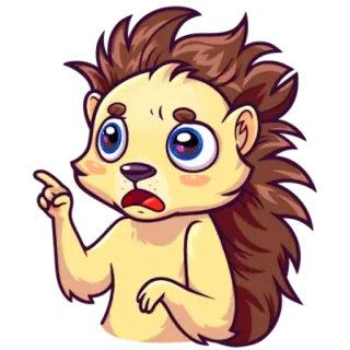 😱 ёж, мультфильм, животное, милый, иллюстрация, стикер whatsapp sticker